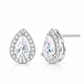 Silver pear studs