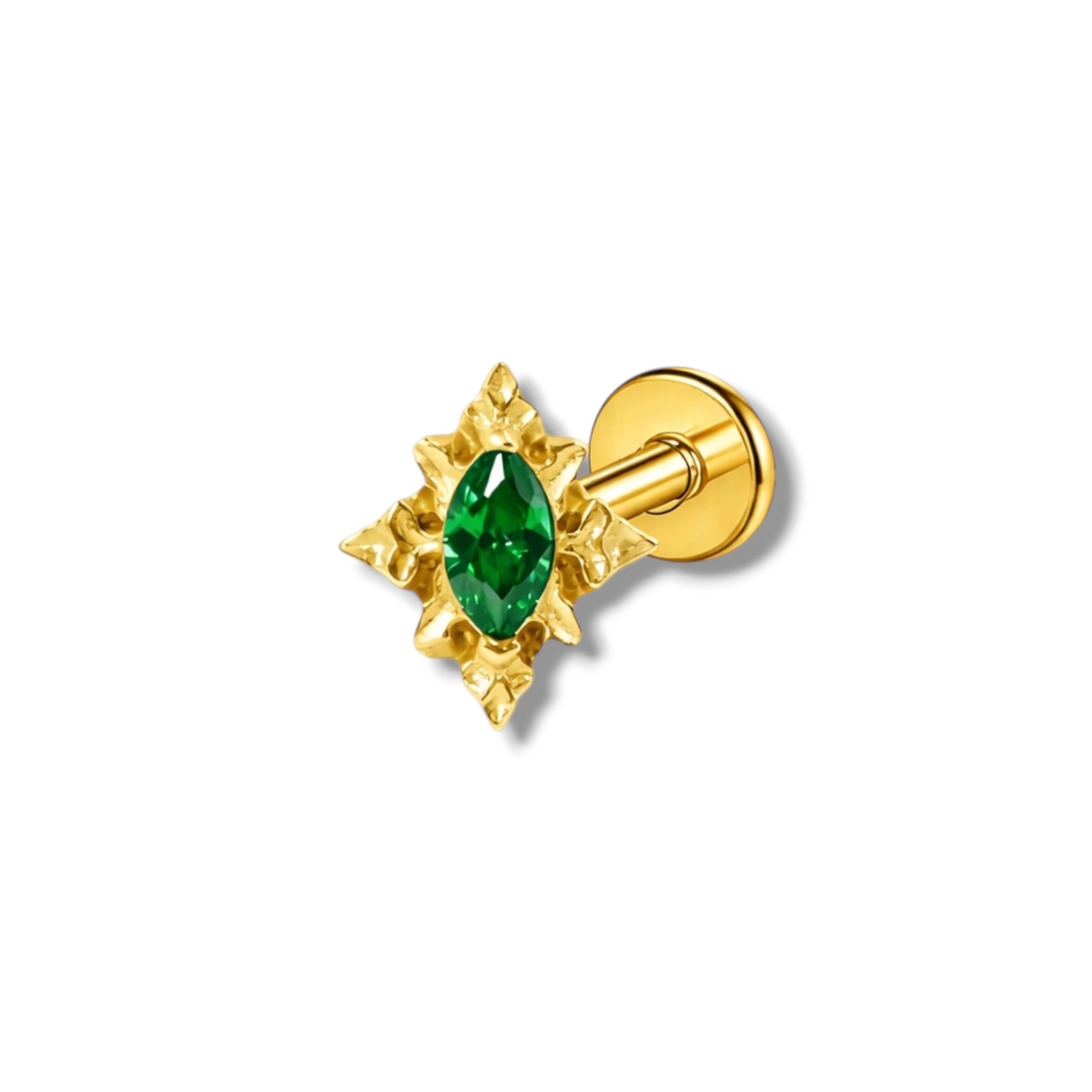 Piercing sol verde titanio