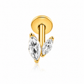 Piercing ovalos blancos titanio