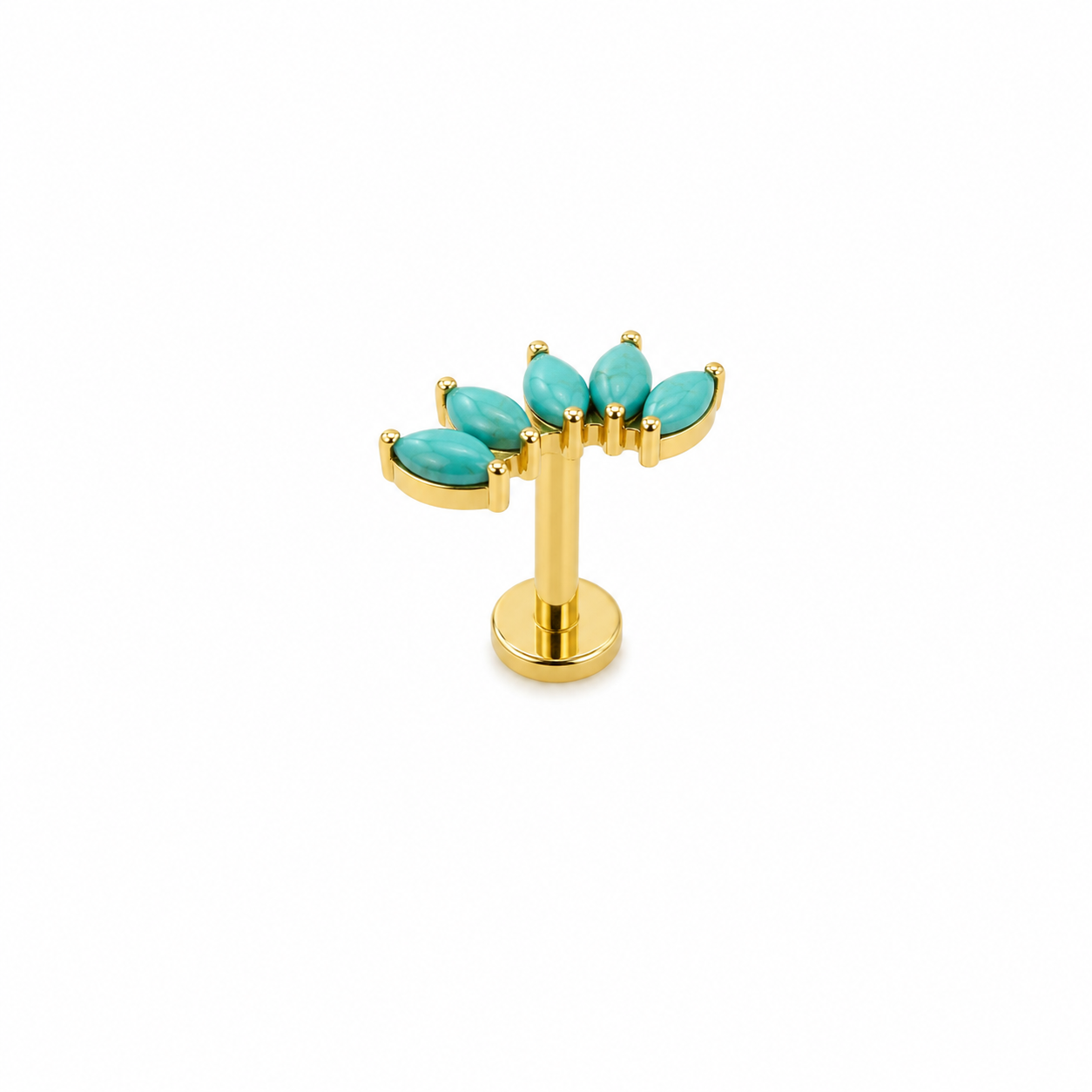 Piercing corona turquesa titanio