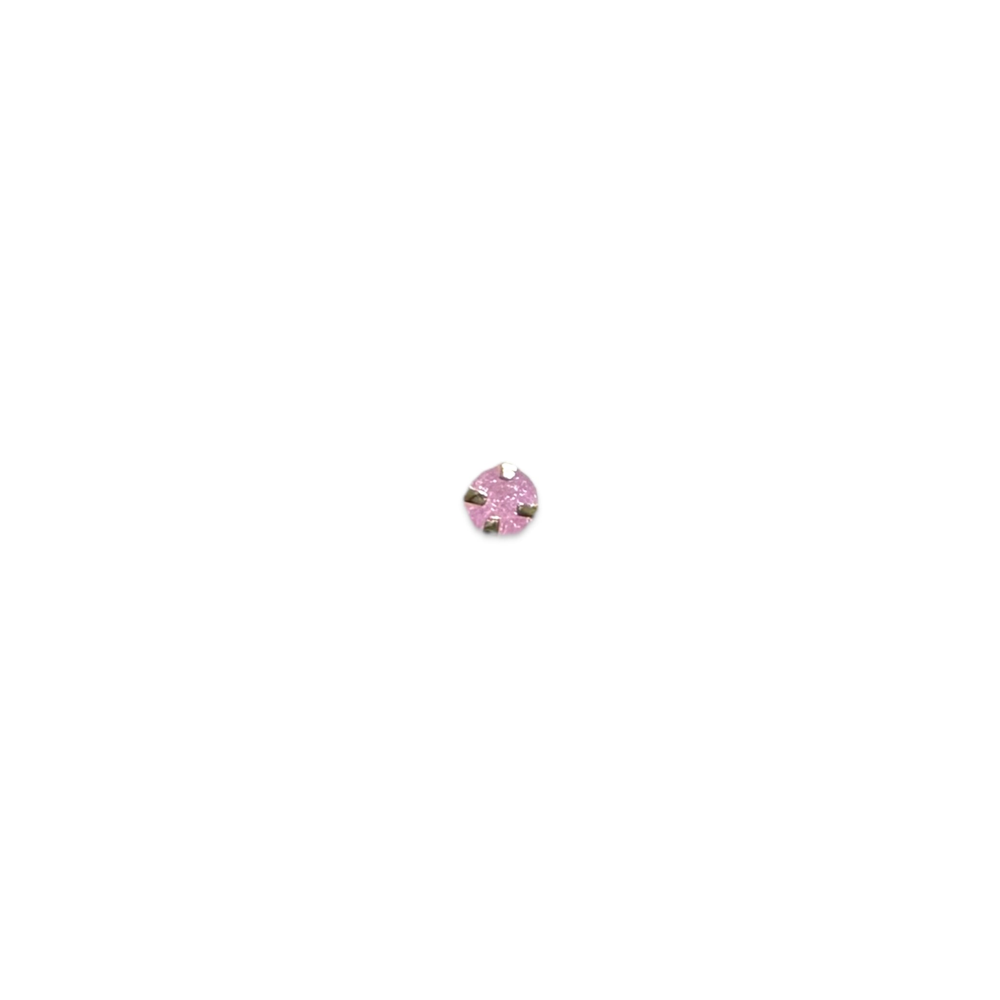 Piercing circonia rosa 2mm oro 10k