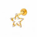 Piercing estrella silueta circonias titanio
