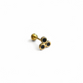 Piercing trebol negro biselado