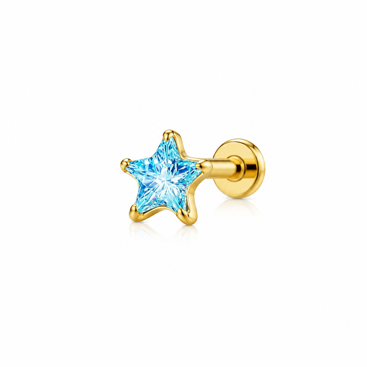 Piercing estrella celeste titanio