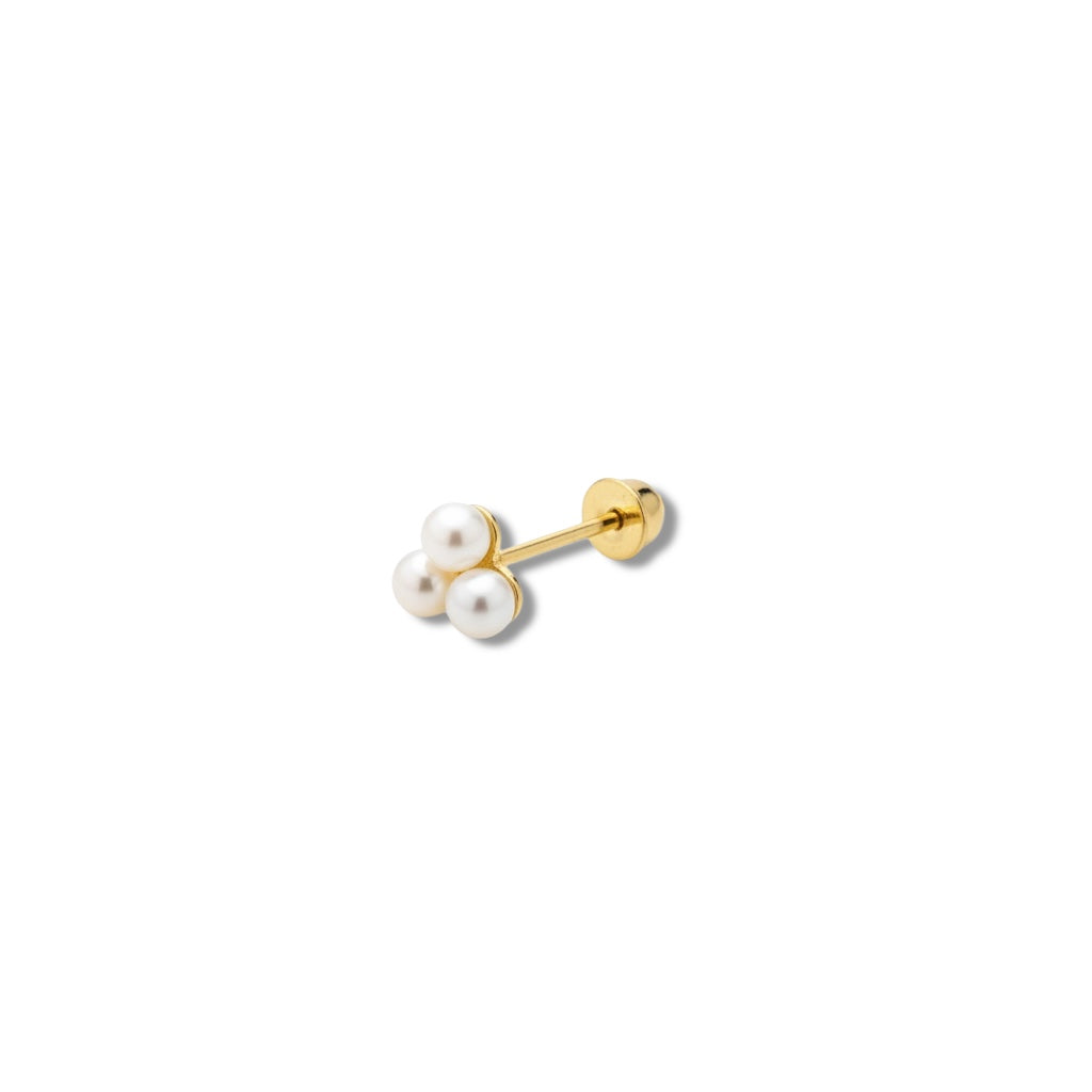 Piercing mini triangulo perla oro 10k