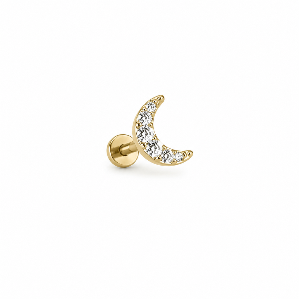 Piercing luna circonias titanio