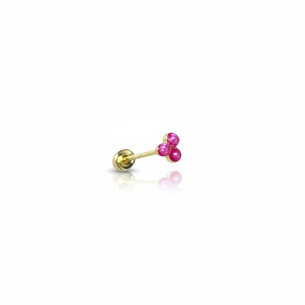 Piercing mini triangulo rosa oro 10k