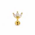 Piercing corona de 3 blanca titanio