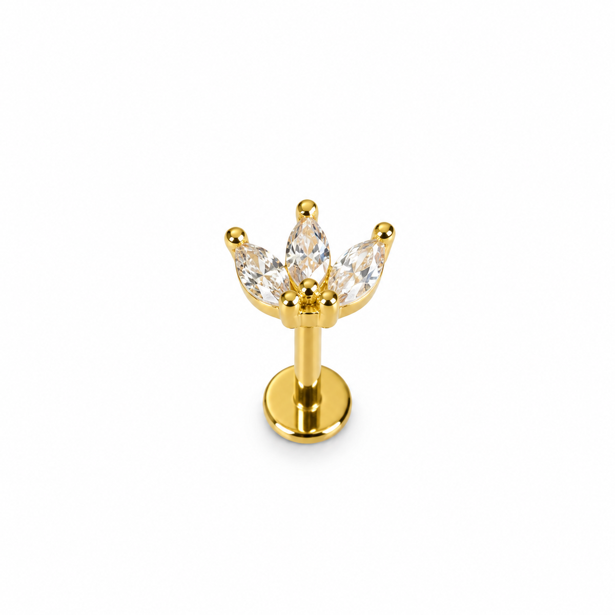 Piercing corona de 3 blanca titanio