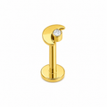 Piercing luna lisa y circonia titanio