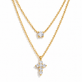 Doble collar cruz y circonia