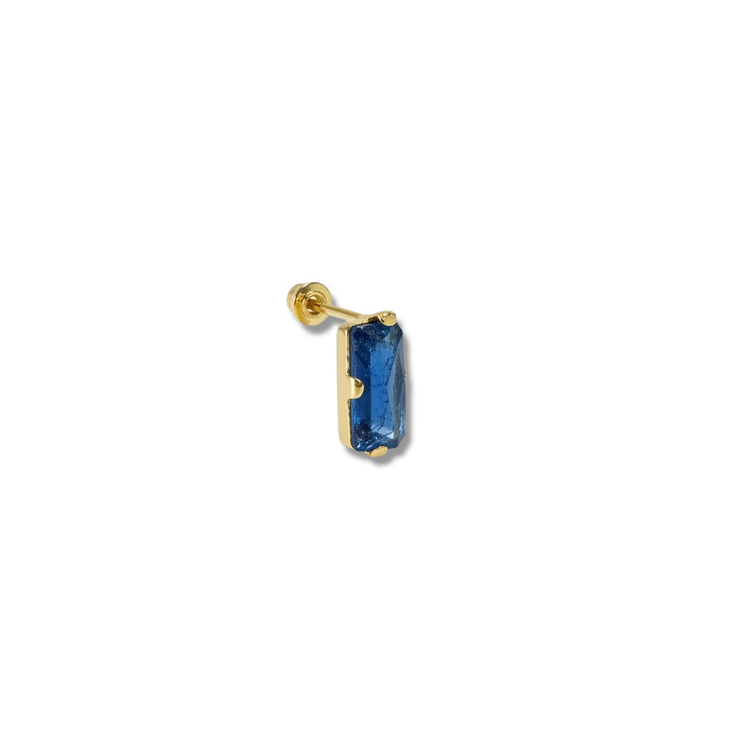 Piercing rectangulo azul oro