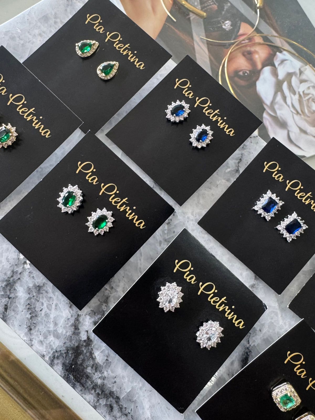 Green pear studs