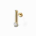 Piercing barra y circonia oro