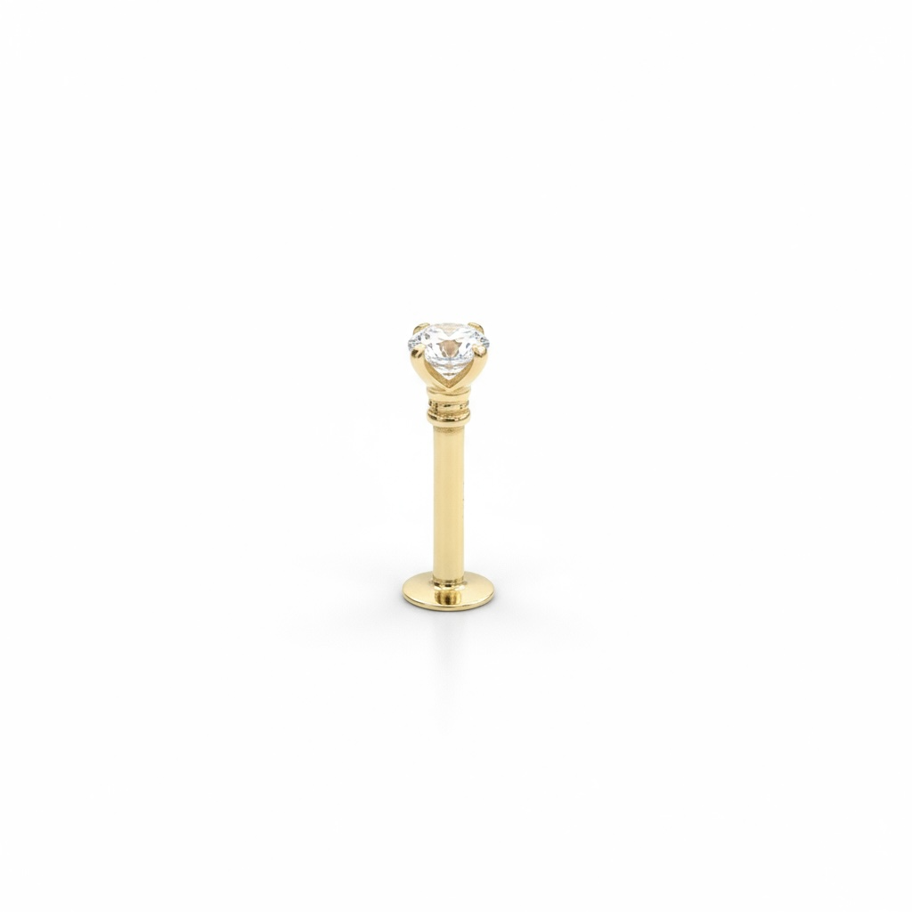 Piercing zirconia 3mm oro 14k