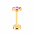 Piercing ovalo rosa titanio