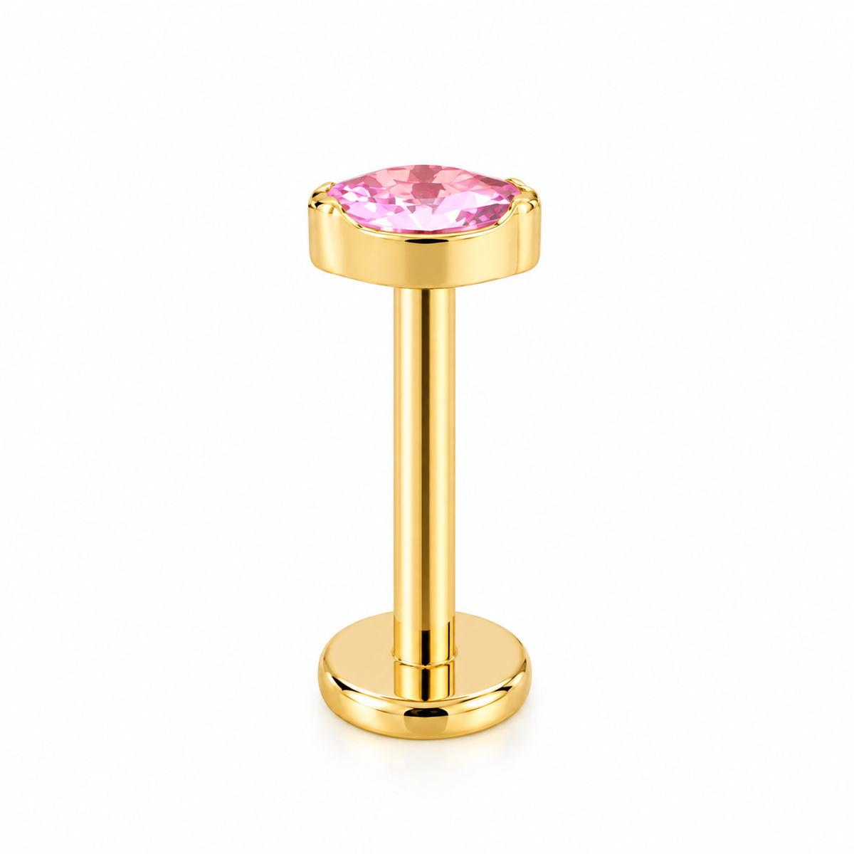 Piercing ovalo rosa titanio