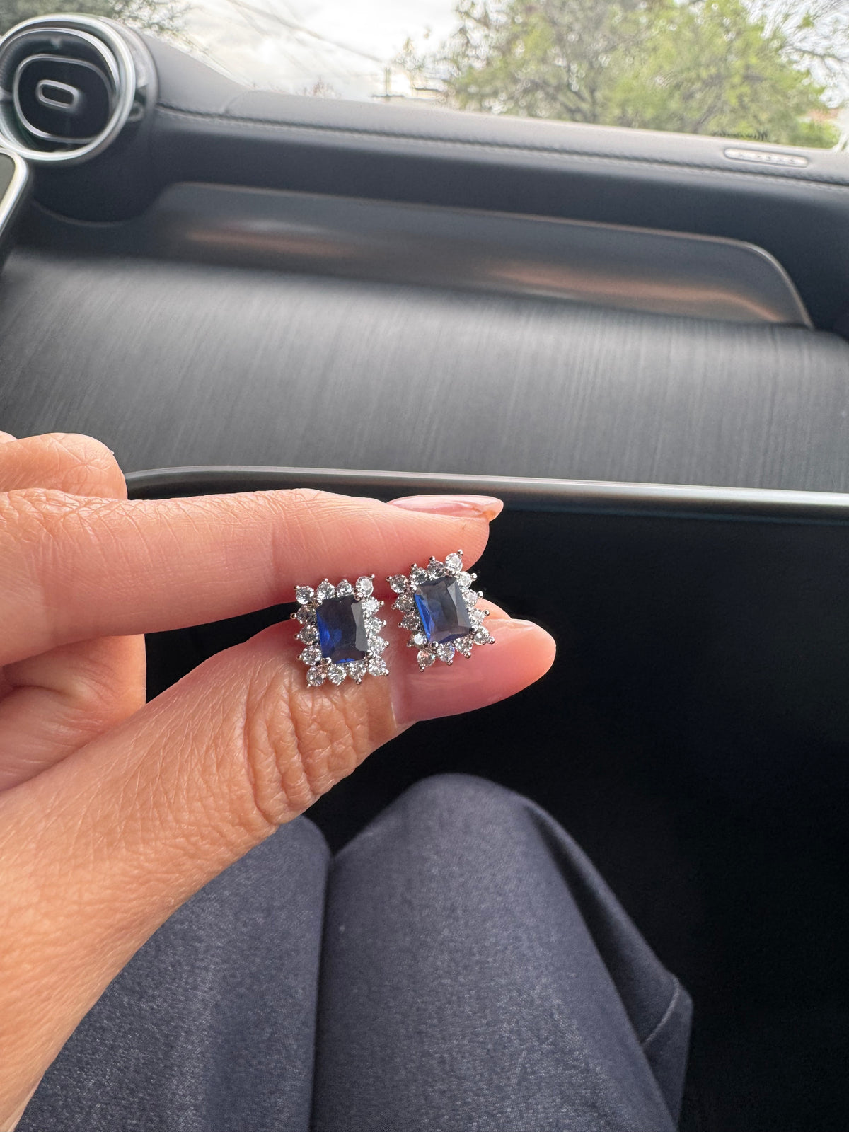 Blue Paros studs