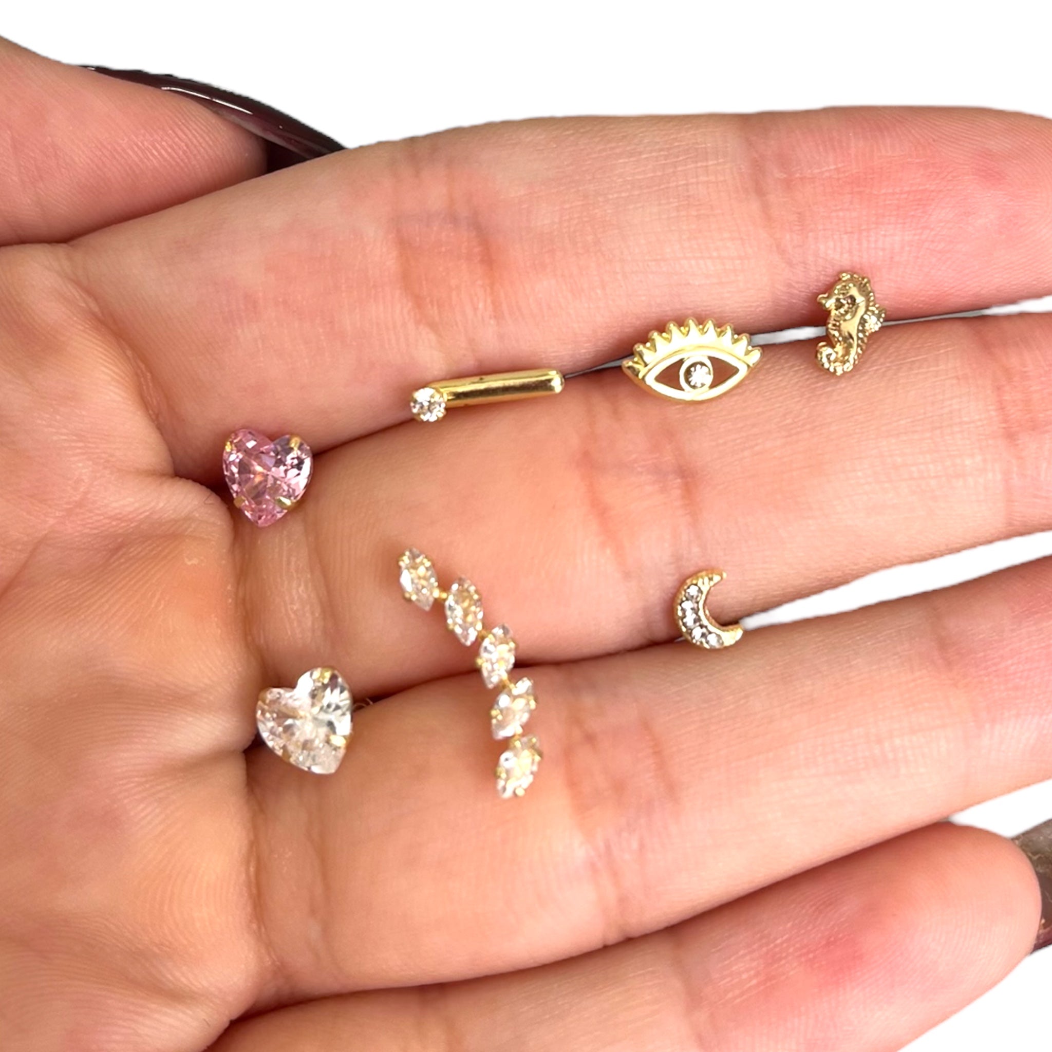 Piercing caminera ovalos oro 10k