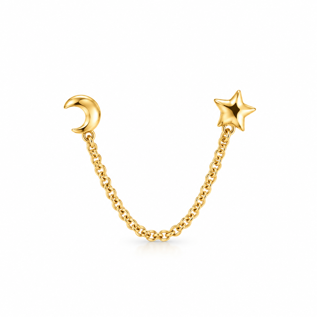 Piercing luna y estrella cadena