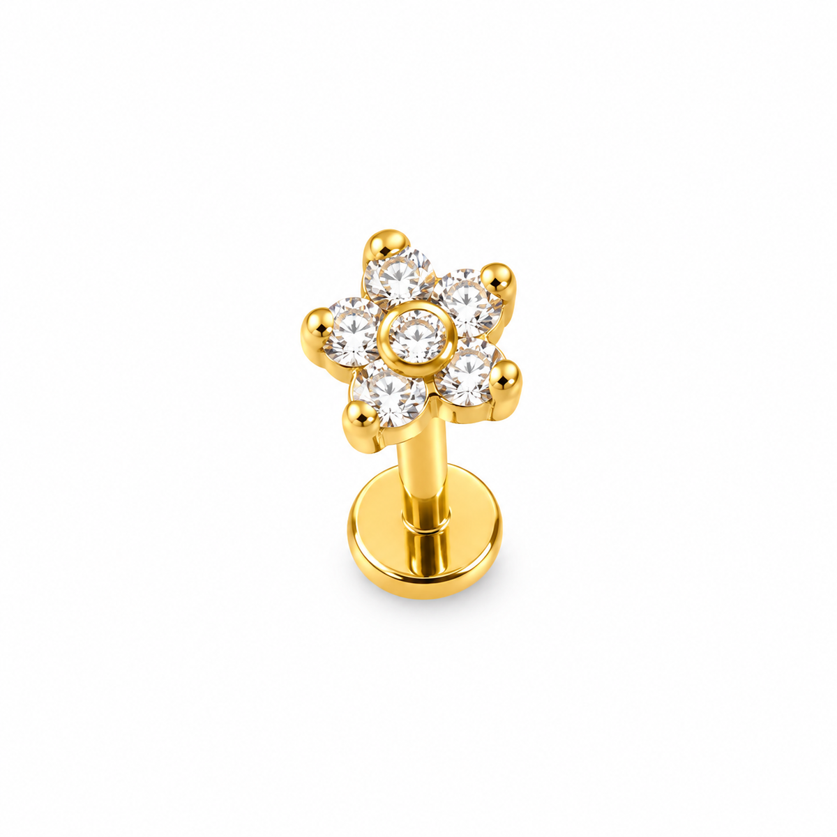 Piercing flor de 5 pétalos titanio