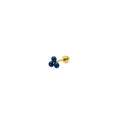 Piercing mini triangulo azul oro 10k