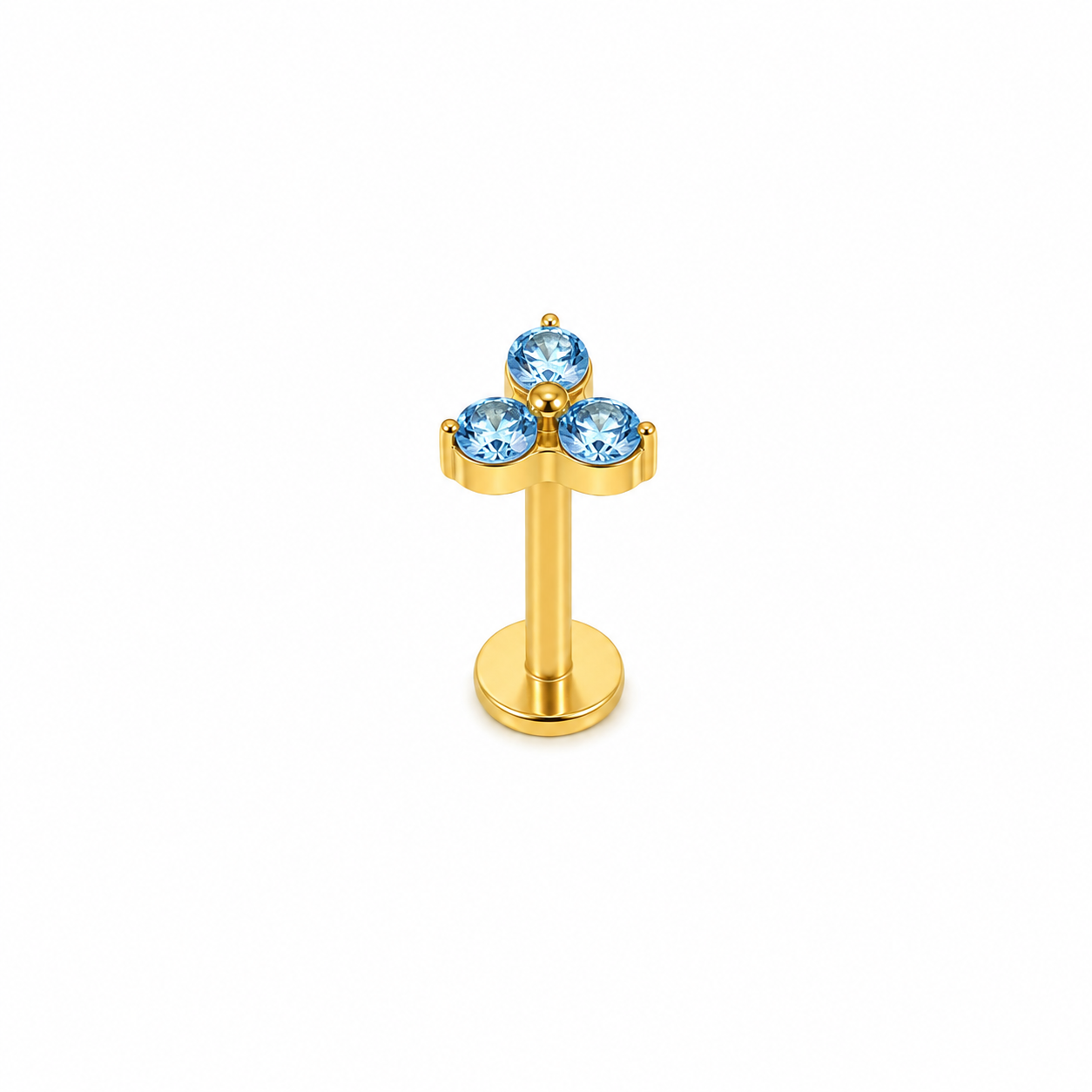 Piercing trébol celeste titanio
