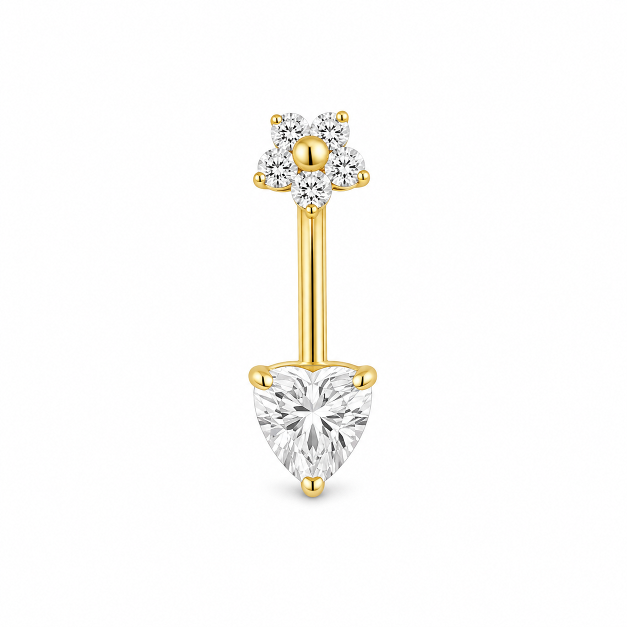 Piercing estrella y corazon ombligo titanio