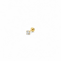 Piercing circonia blanca oro 10k ( 6 tamaños)