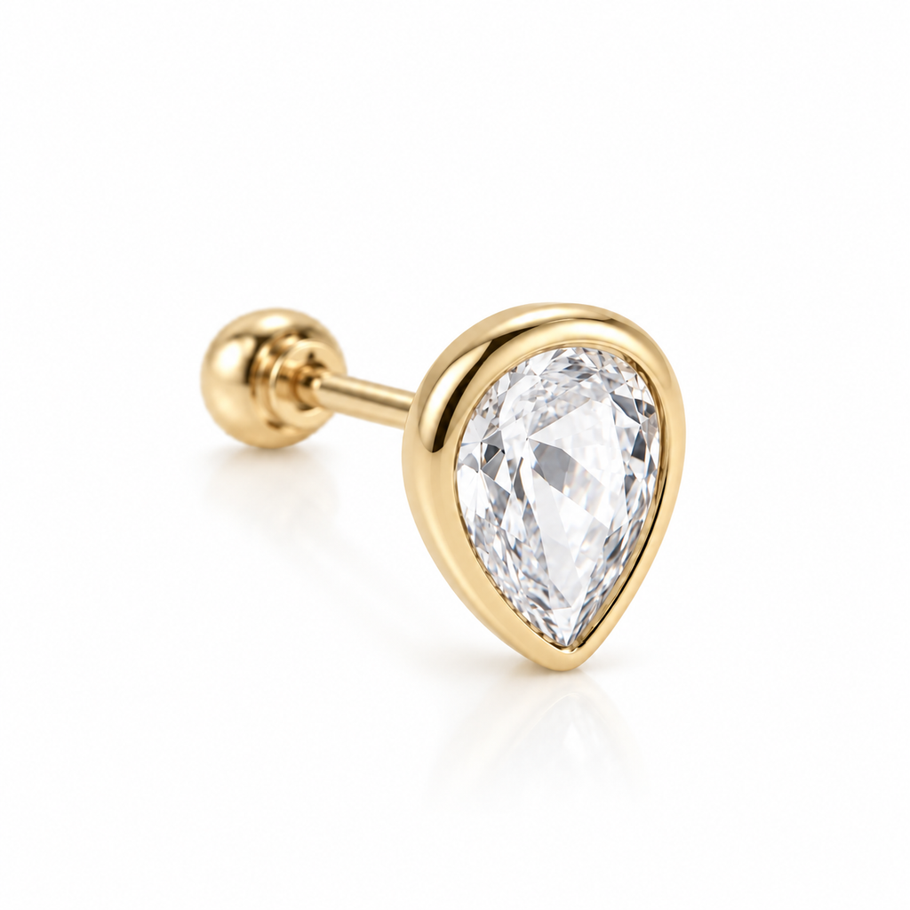 Piercing gota biselada oro 10k