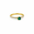 Arracada con circonias blancas y verde titanio
