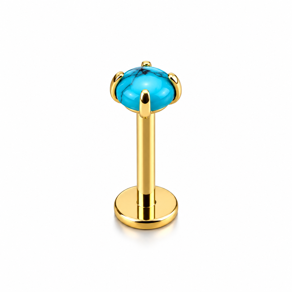 Piercing turquesas titanio