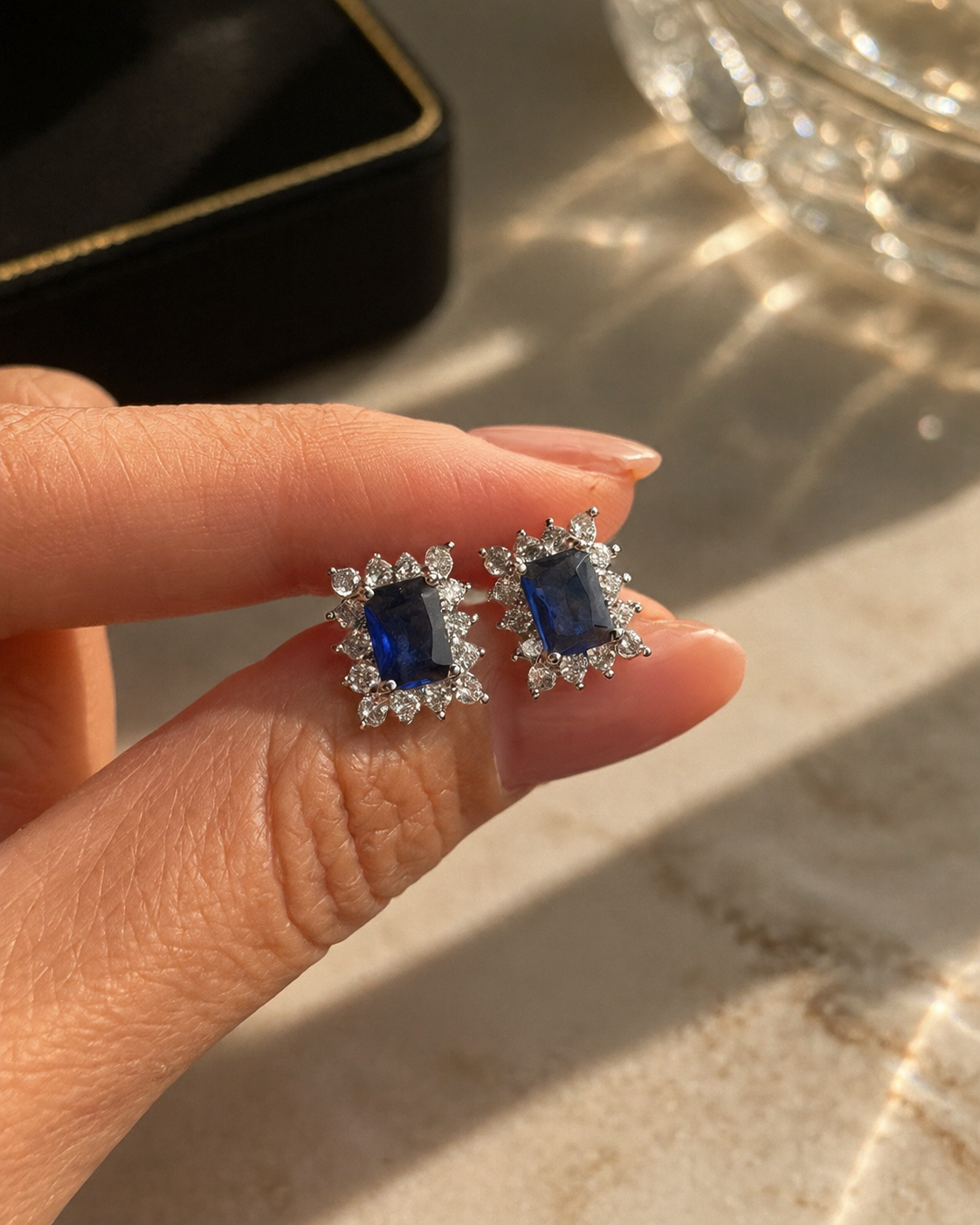 Blue Paros studs
