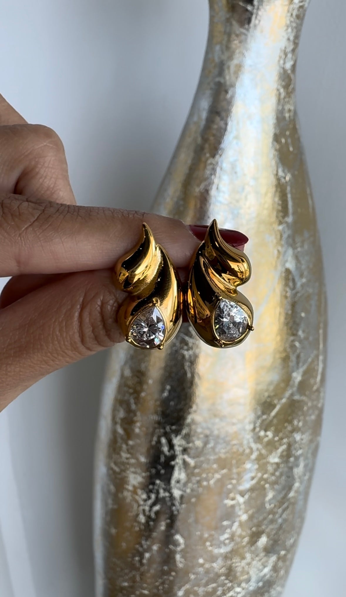 Double golden leah studs