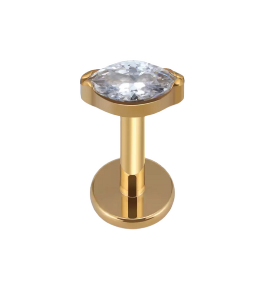 Piercing ovalo blanco titanio