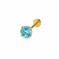 Piercing circonia celeste 6mm titanio