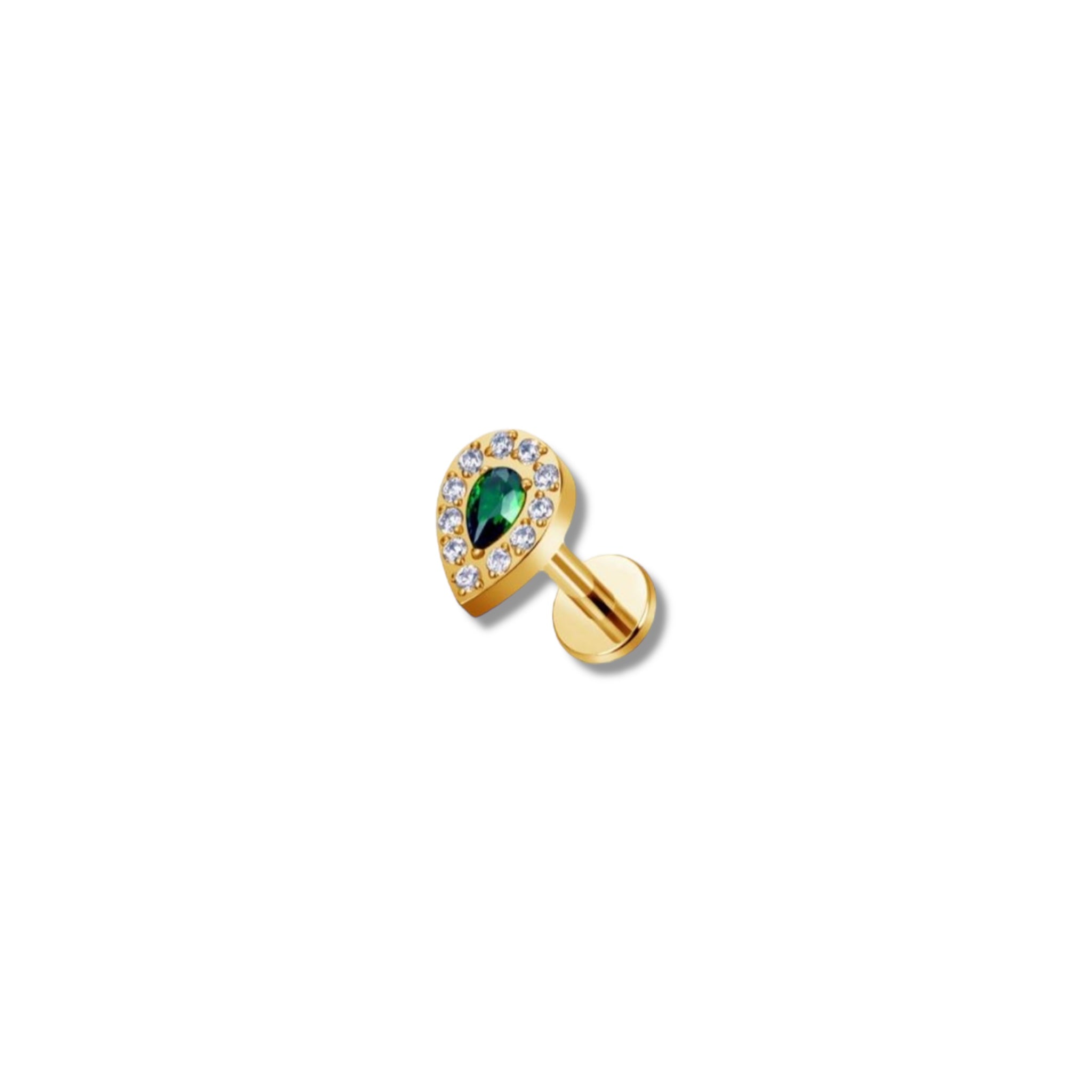 Piercing green luxe titanio