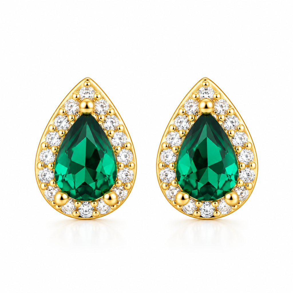 Green pear studs