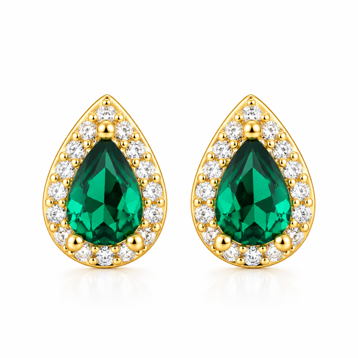 Green pear studs