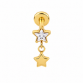 Piercing estrella circonia y colgante titanio