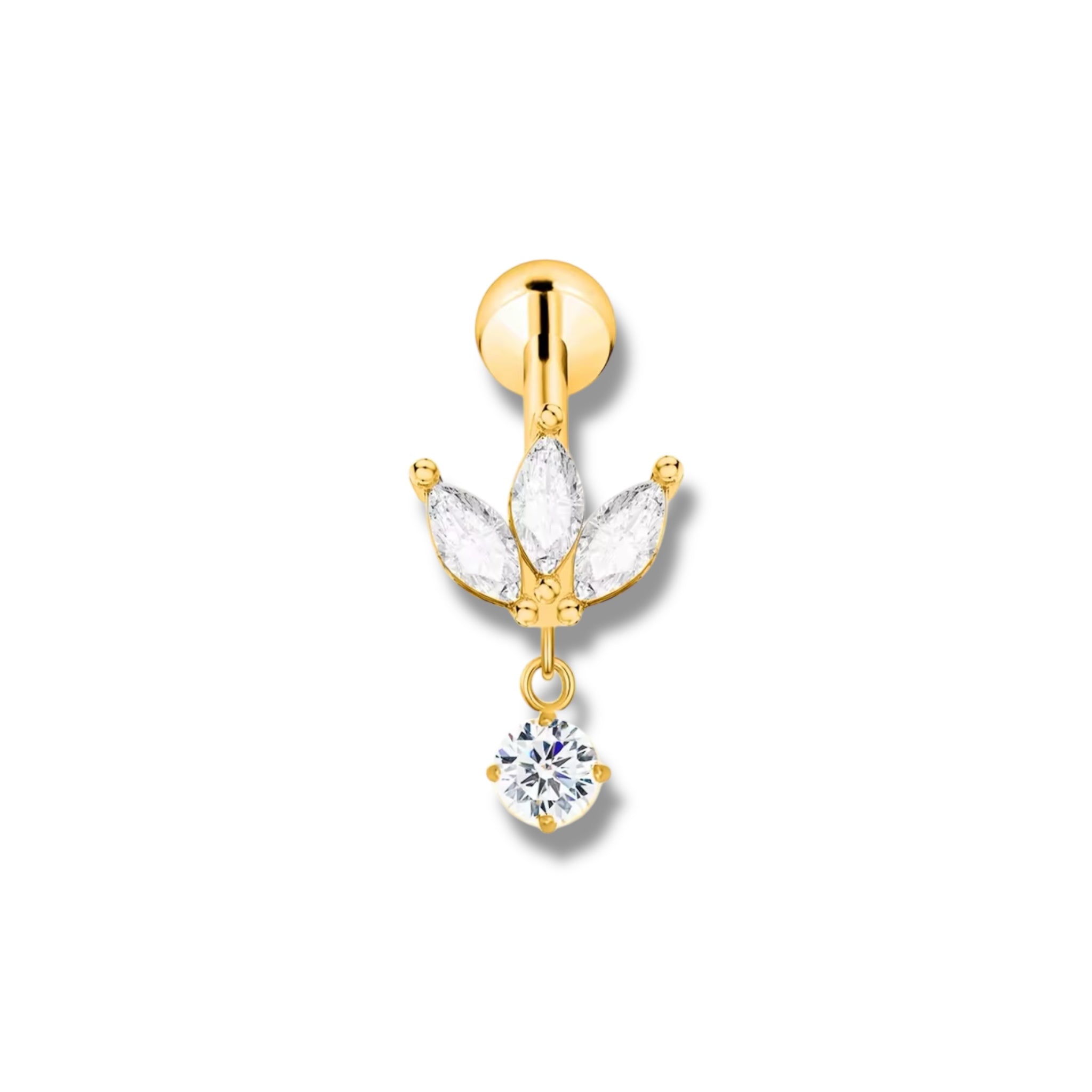 Piercing corona y circonia colgante titanio