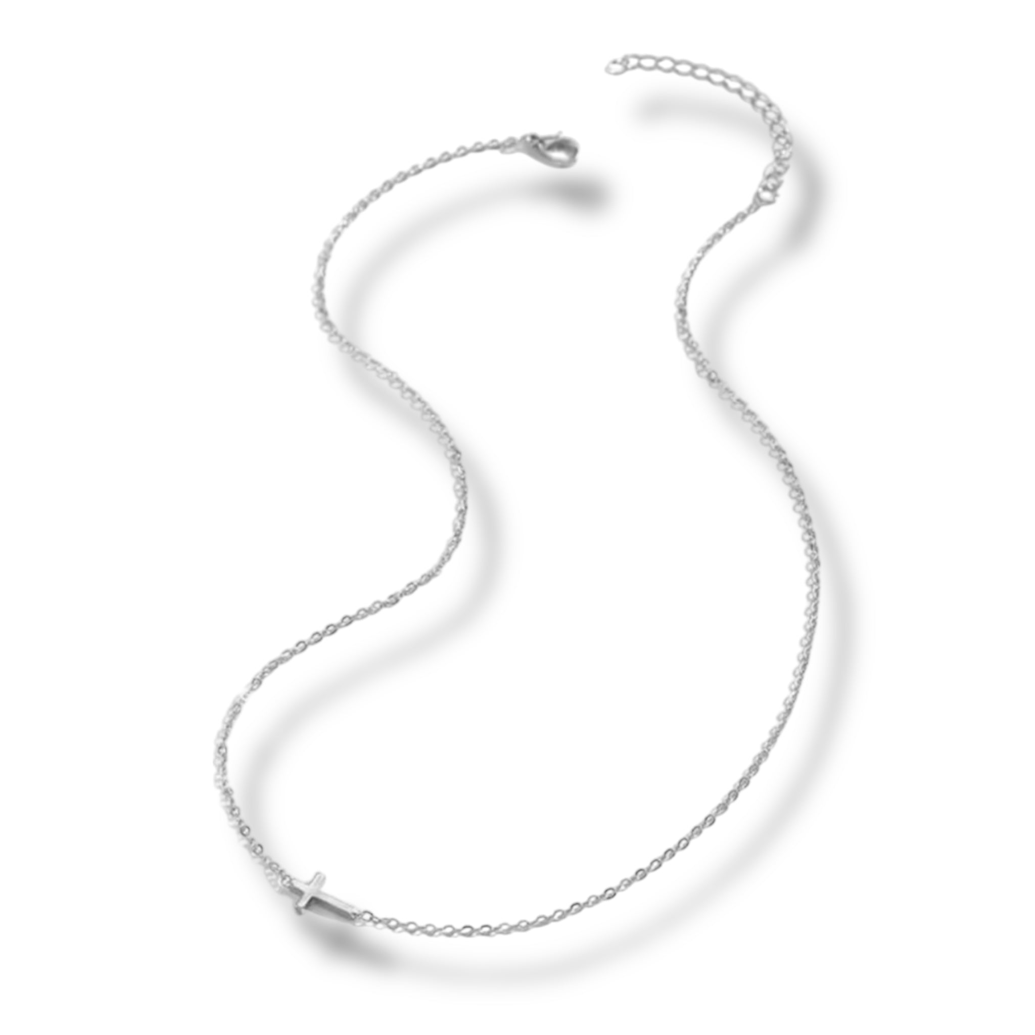Silver cross necklace