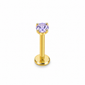 Piercing circonia morada titanio