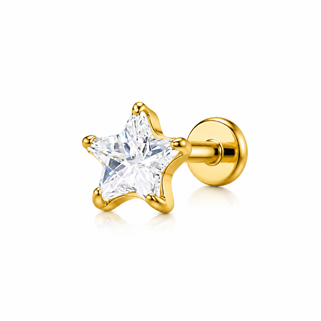Piercing estrella circonia titanio