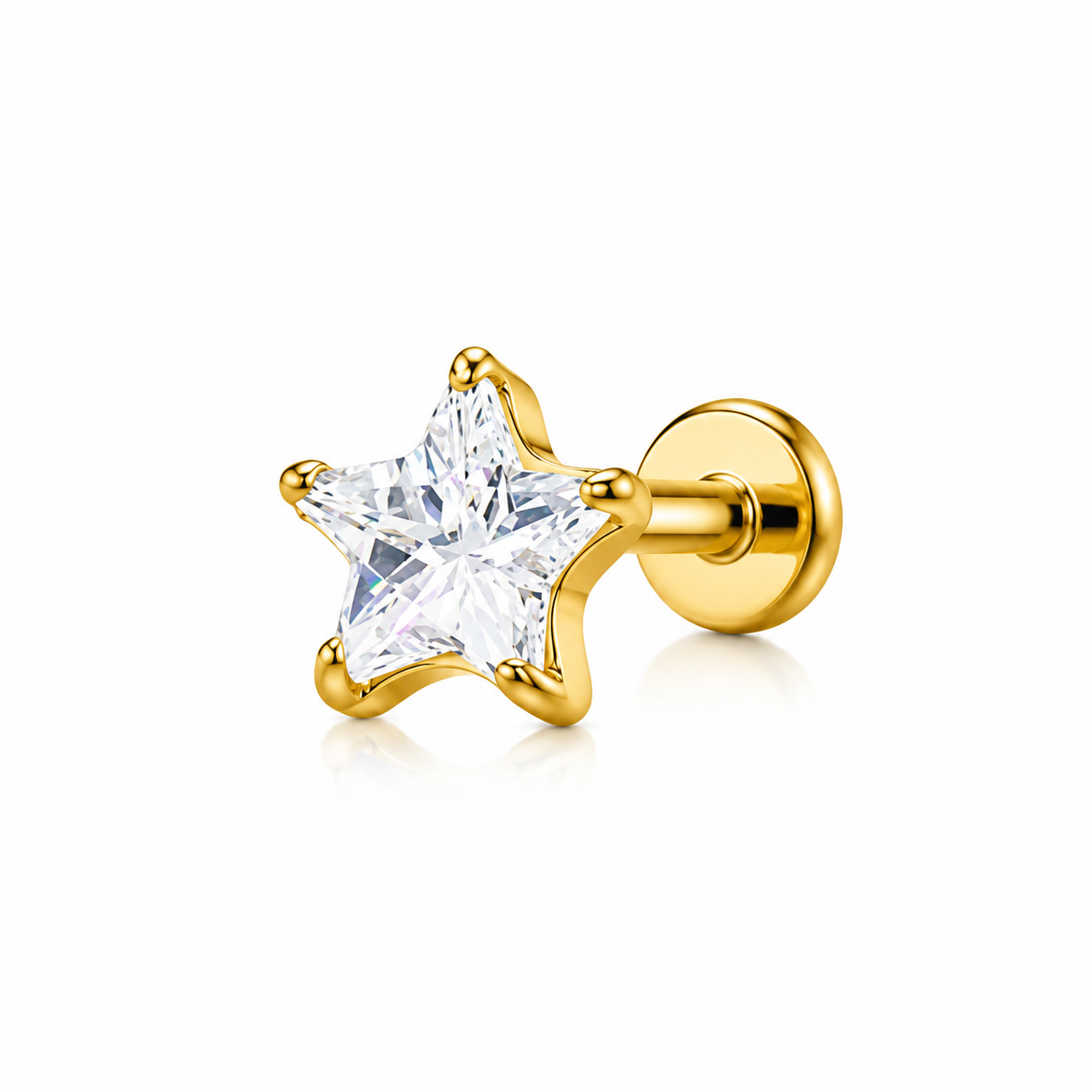 Piercing estrella circonia titanio