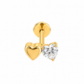 Piercing doble corazon titanio