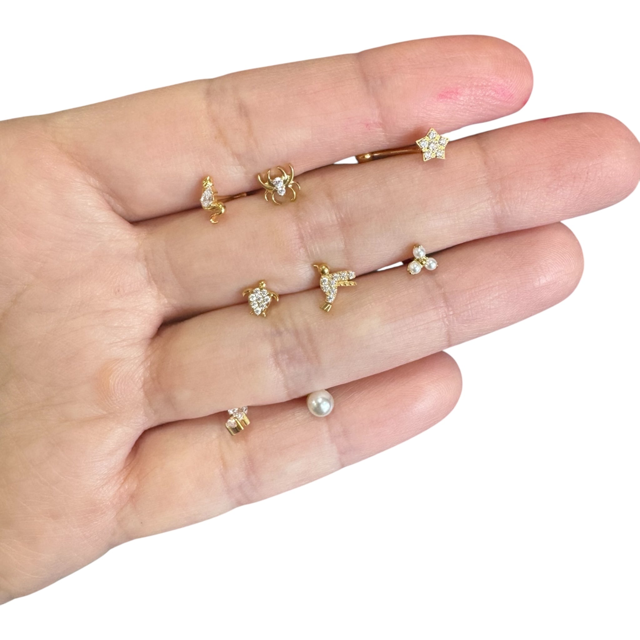 Piercing doble circonia titanio
