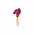 Piercing hojas fuscia titanio