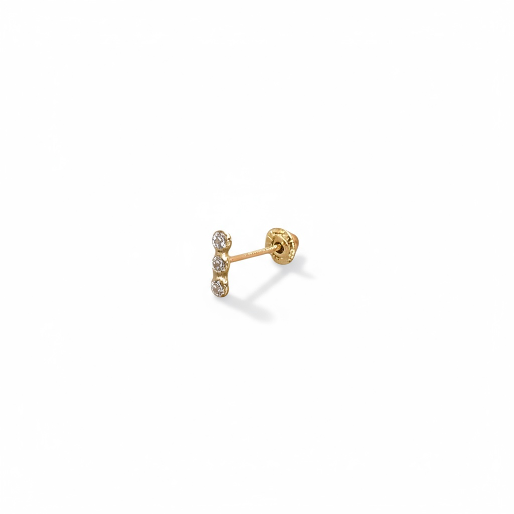 Piercing barrita pave oro 10k