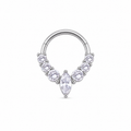 Piercing daith ovalo plateado titanio